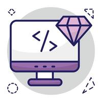 Conceptual flat design icon of system coding vector