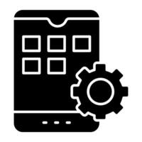 A unique design icon of mobile setting vector