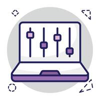 An editable design icon of online equalizer vector