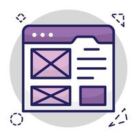 Trendy design icon of web wireframe vector