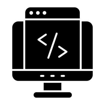 conceptual plano diseño icono de web codificación vector