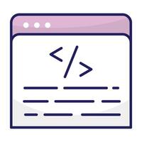 Conceptual flat design icon of web coding vector