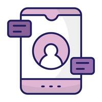 Premonition download icon of mobile chatting vector
