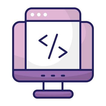 conceptual plano diseño icono de web codificación vector