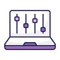 An editable design icon of online equalizer vector