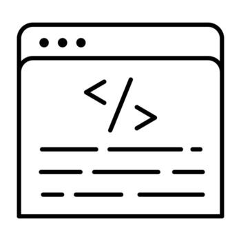 conceptual plano diseño icono de web codificación vector