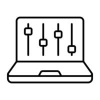 An editable design icon of online equalizer vector
