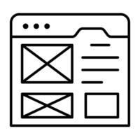 Trendy design icon of web wireframe vector