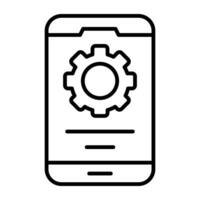 A unique design icon of mobile setting vector