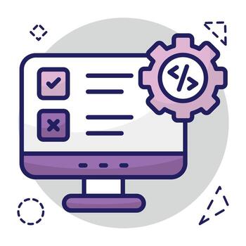 un plano diseño icono de sistema codificación vector