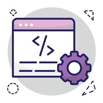 Conceptual flat design icon of web coding vector