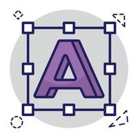 Modern style icon of font tool vector