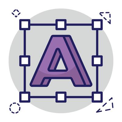 Modern style icon of font tool