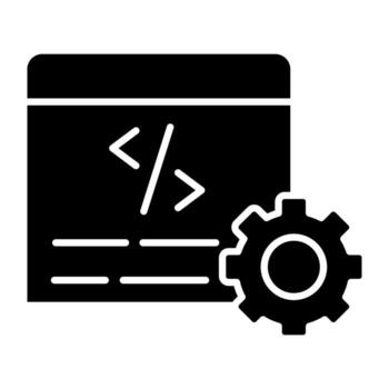 Conceptual flat design icon of web coding vector