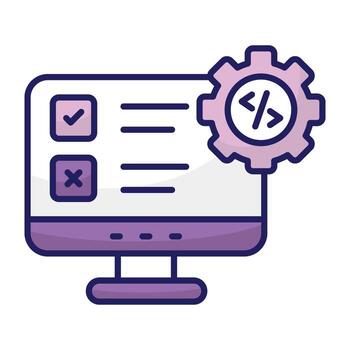 un plano diseño icono de sistema codificación vector