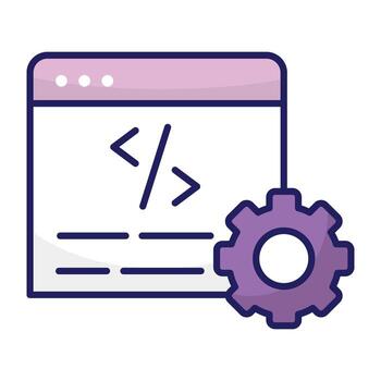 conceptual plano diseño icono de web codificación vector