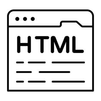 Conceptual flat design icon of html coding vector