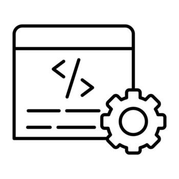 Conceptual flat design icon of web coding vector