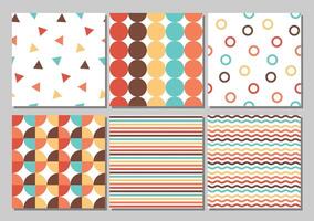 Set of retro geometry shapes patterns vector