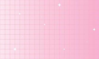 Pink background with grid lines checkered and sparkles vector