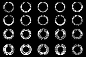 Futuristic cyberpunk sci fi interface element circle hud technology frame graphic design template vector