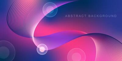 Abstract creative background, with glowing wave, modern lines elements, pink, purple, blue. Dynamic futuristic waves, circle elements glare, dots, neon gradient vector
