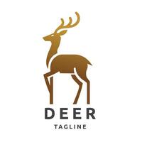Elegant Deer Logo Design with Gradient Antlered Deer - Ideal for Wildlife, Nature, and Outdoor Branding vector