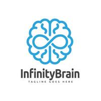 Infinity Brain Logo Design with Brain and Infinity Symbol - Ideal for Cognitive, Educational, and Technology Branding vector