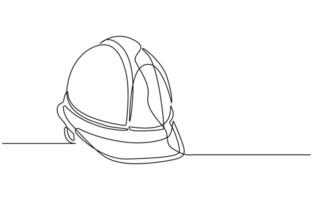 one line isolated object hard hat ,one line drawing of isolated hard hat, Continuous one line drawing safety helmet for safety work. vector