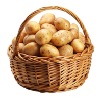 Realistic Potatoes in A Wicker Basket Image png