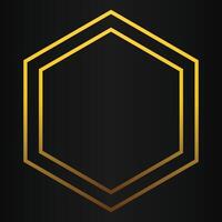 luxury black background with abstract golden geometric hexagon shape vector