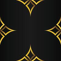 black background with abstract golden floral shape vector