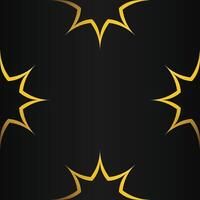 black background with abstract golden floral shape vector