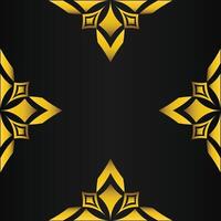 black background with abstract golden floral shape vector