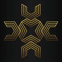 luxury black background with abstract golden geometric hexagon shape vector