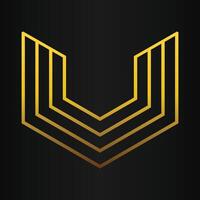 luxury black background with abstract golden geometric hexagon shape vector
