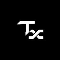 bold futuristic concept TX modern monogram initial letter techno style vector