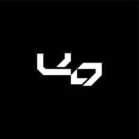 bold futuristic concept UD modern monogram initial letter techno style vector