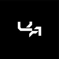 bold futuristic concept UA modern monogram initial letter techno style vector