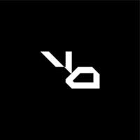 bold futuristic concept VO modern monogram initial letter techno style vector