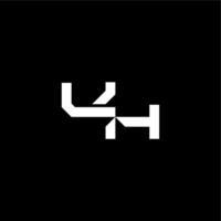 bold futuristic concept UH modern monogram initial letter techno style vector