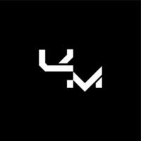 bold futuristic concept UM modern monogram initial letter techno style vector