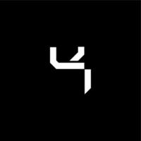 bold futuristic concept UI modern monogram initial letter techno style vector