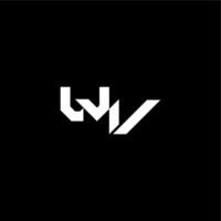 bold futuristic concept WV modern monogram initial letter techno style vector