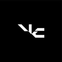 bold futuristic concept VC modern monogram initial letter techno style vector