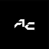 modern monogram initial bold futuristic concept AC techno style letter vector