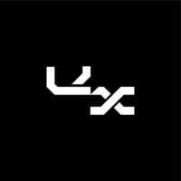 bold futuristic concept UX modern monogram initial letter techno style vector