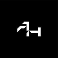 modern monogram initial bold futuristic concept AH techno style letter vector