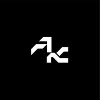 modern monogram initial bold futuristic concept AK techno style letter vector