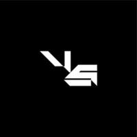 bold futuristic concept VS modern monogram initial letter techno style vector